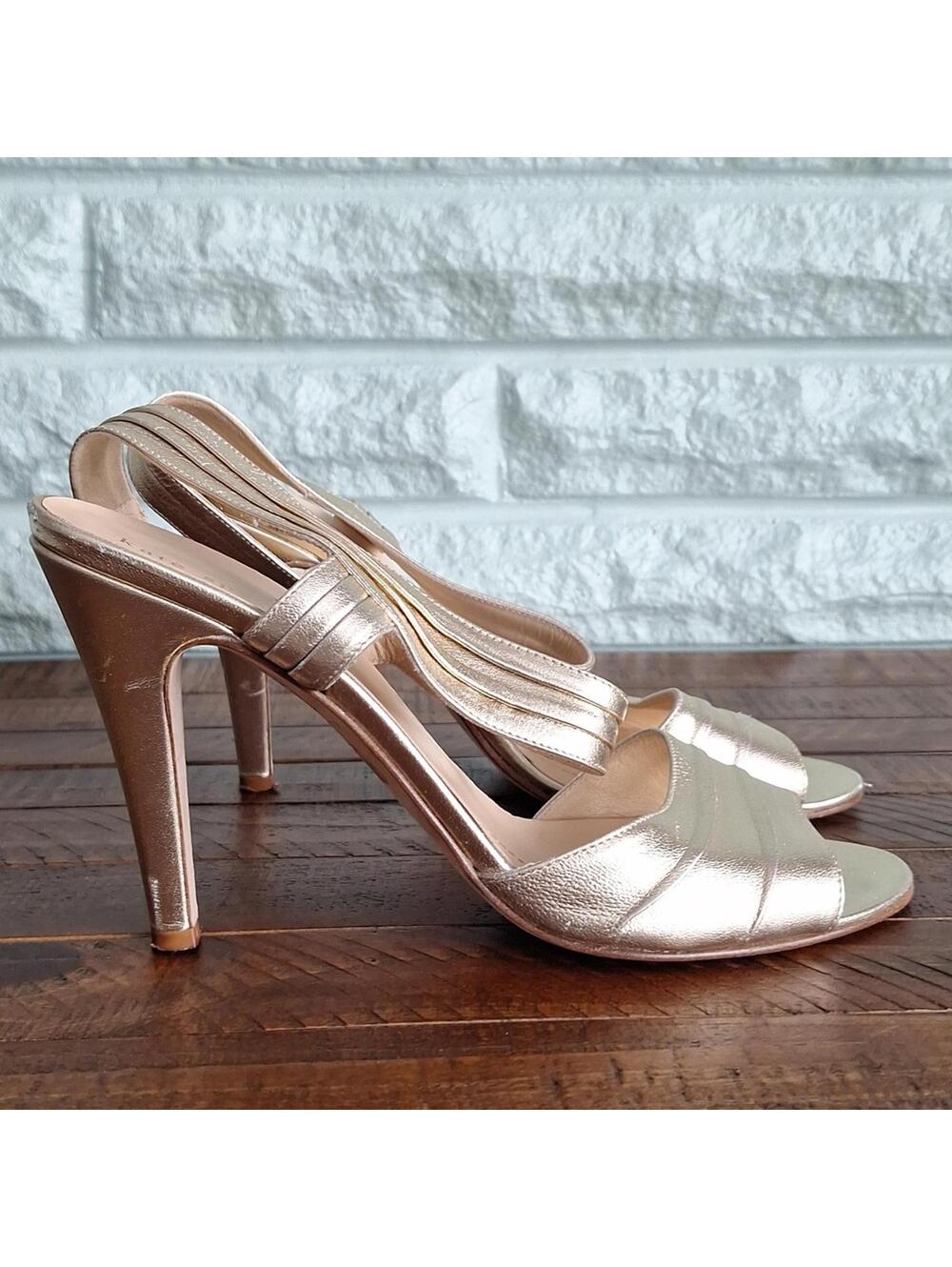 Kate Spade Shiny Nude Open Toe Heel Size 9 - Picture 7 of 9